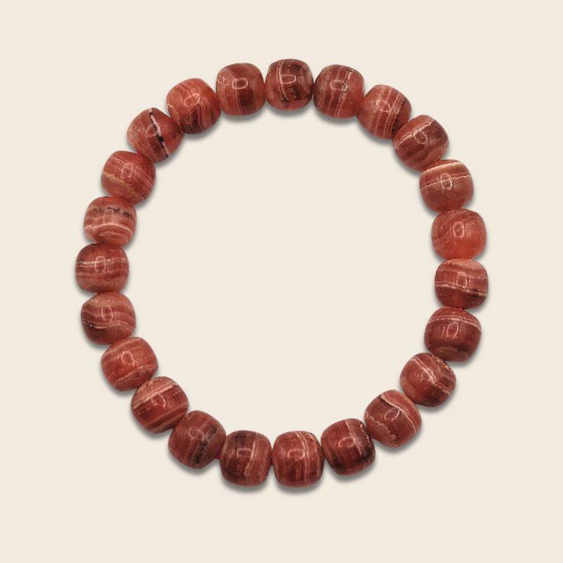 Rhodochrosite Drum Bracelet
